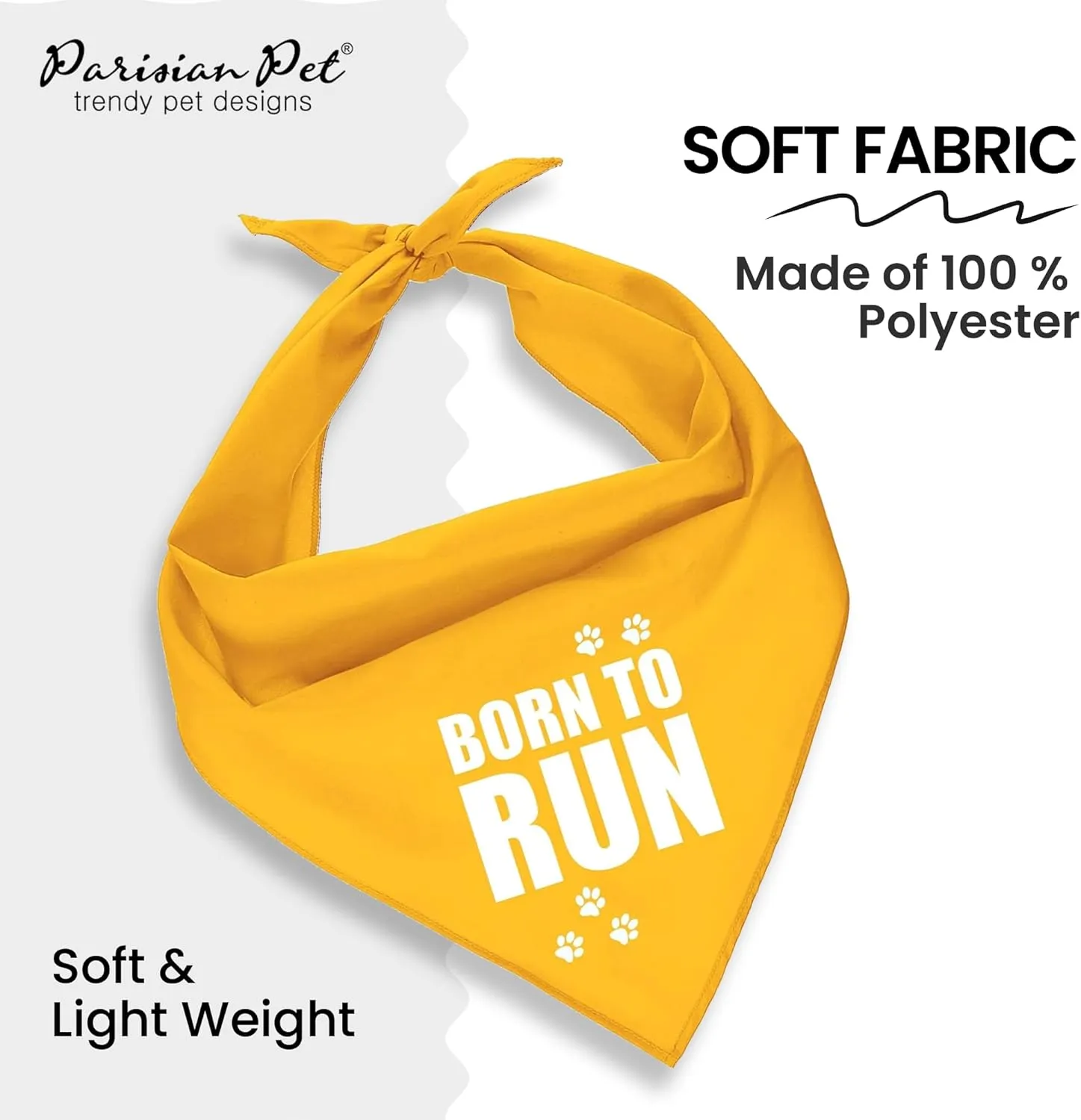 Parisian Pet Born to Run Dog Bandana, Medium