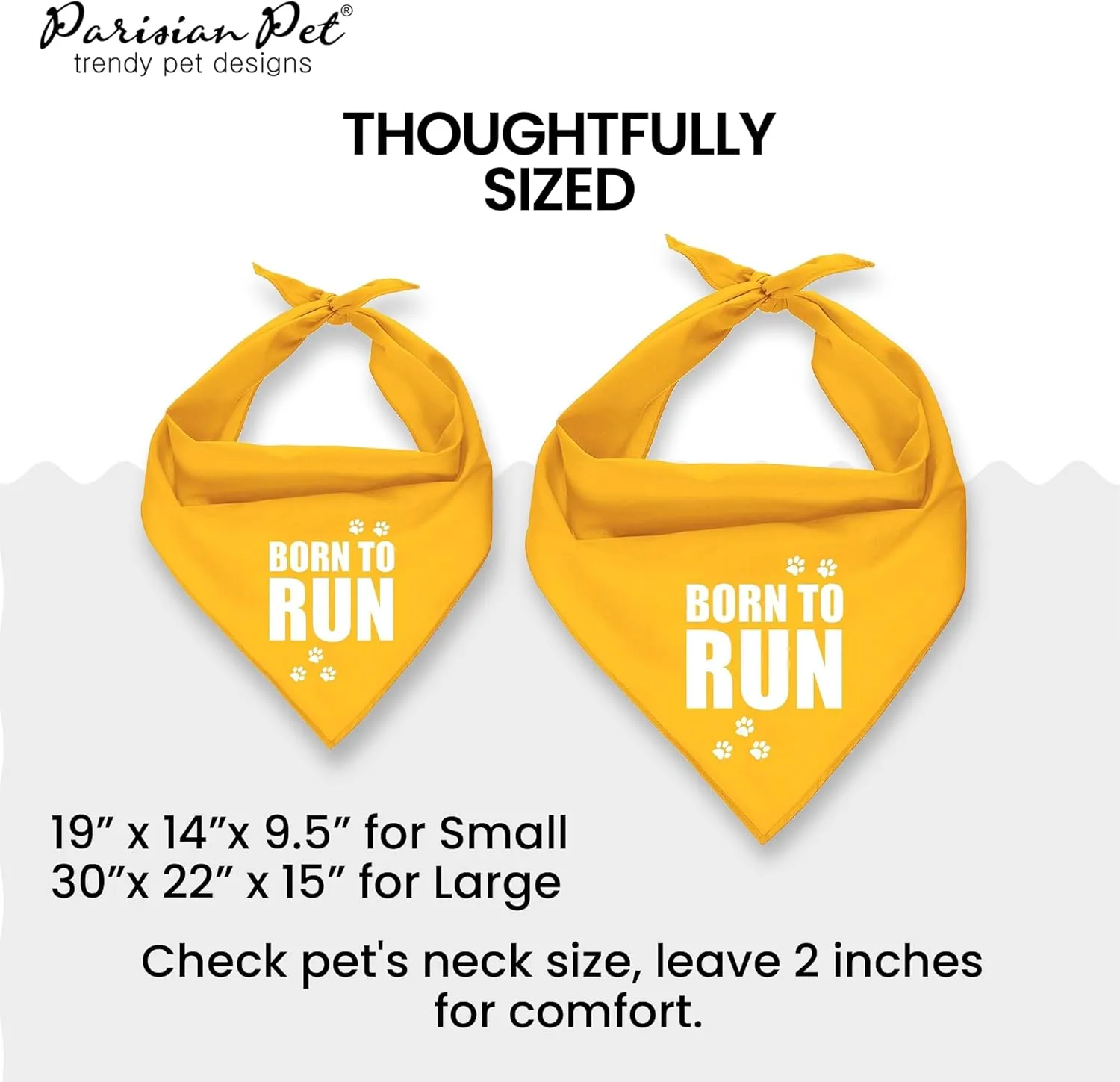 Parisian Pet Born to Run Dog Bandana, Medium