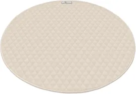 Paw Inspired 48" Round Playpen Mat | Super Absorbent Fleece Cage Liner with Non-Slip Bottom | Waterproof Pet Play Pen Pad for Dogs, Rabbits, Guinea Pigs, Hamsters, Small Animals (Beige)