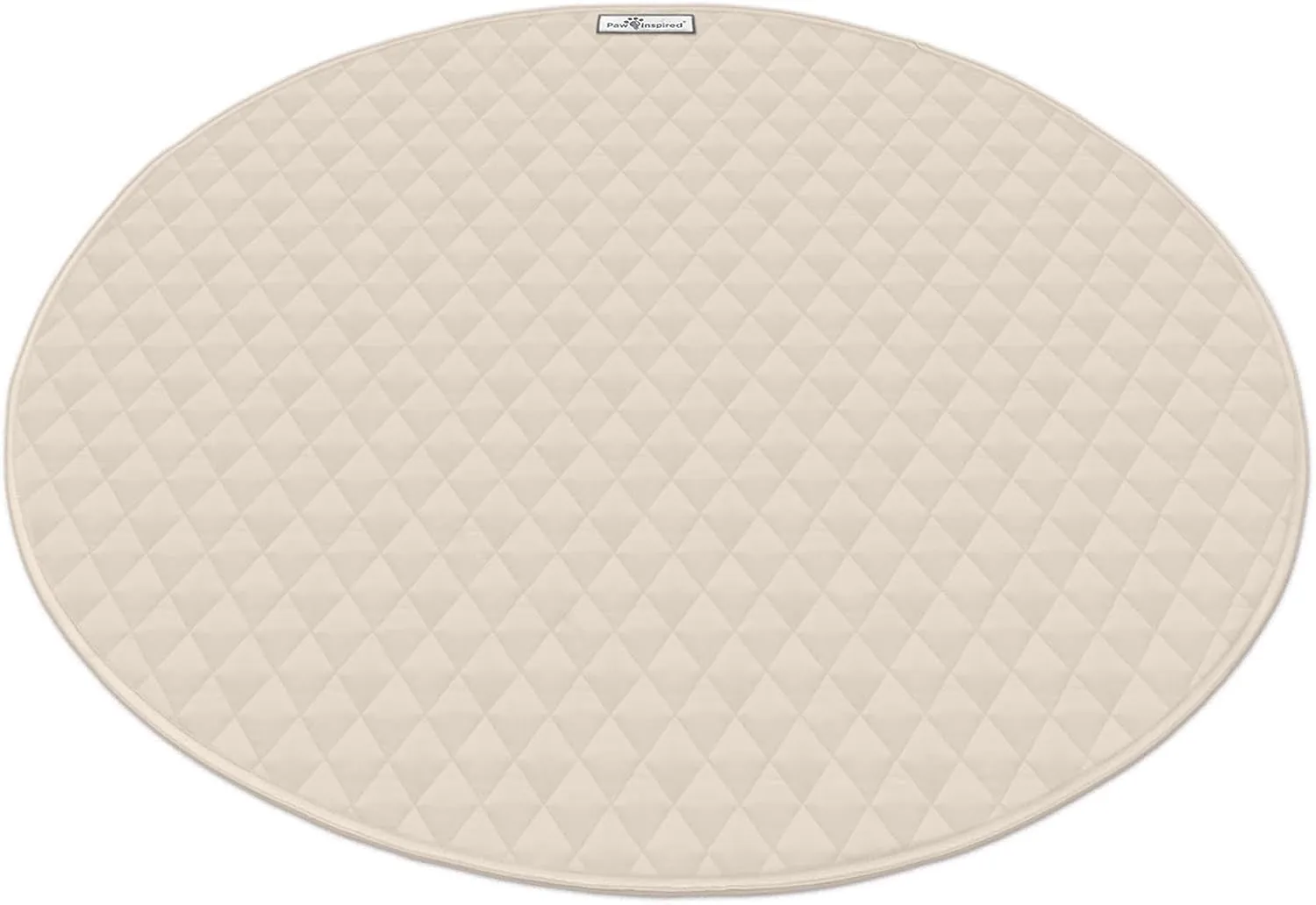 Paw Inspired 48" Round Playpen Mat | Super Absorbent Fleece Cage Liner with Non-Slip Bottom | Waterproof Pet Play Pen Pad for Dogs, Rabbits, Guinea Pigs, Hamsters, Small Animals (Beige)