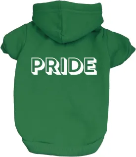 Pride Dog Hoodie | Fleece Lined |Leash Hole| Pride Day | LGBTQ  | Rainbow | Parade|Green, Large 738