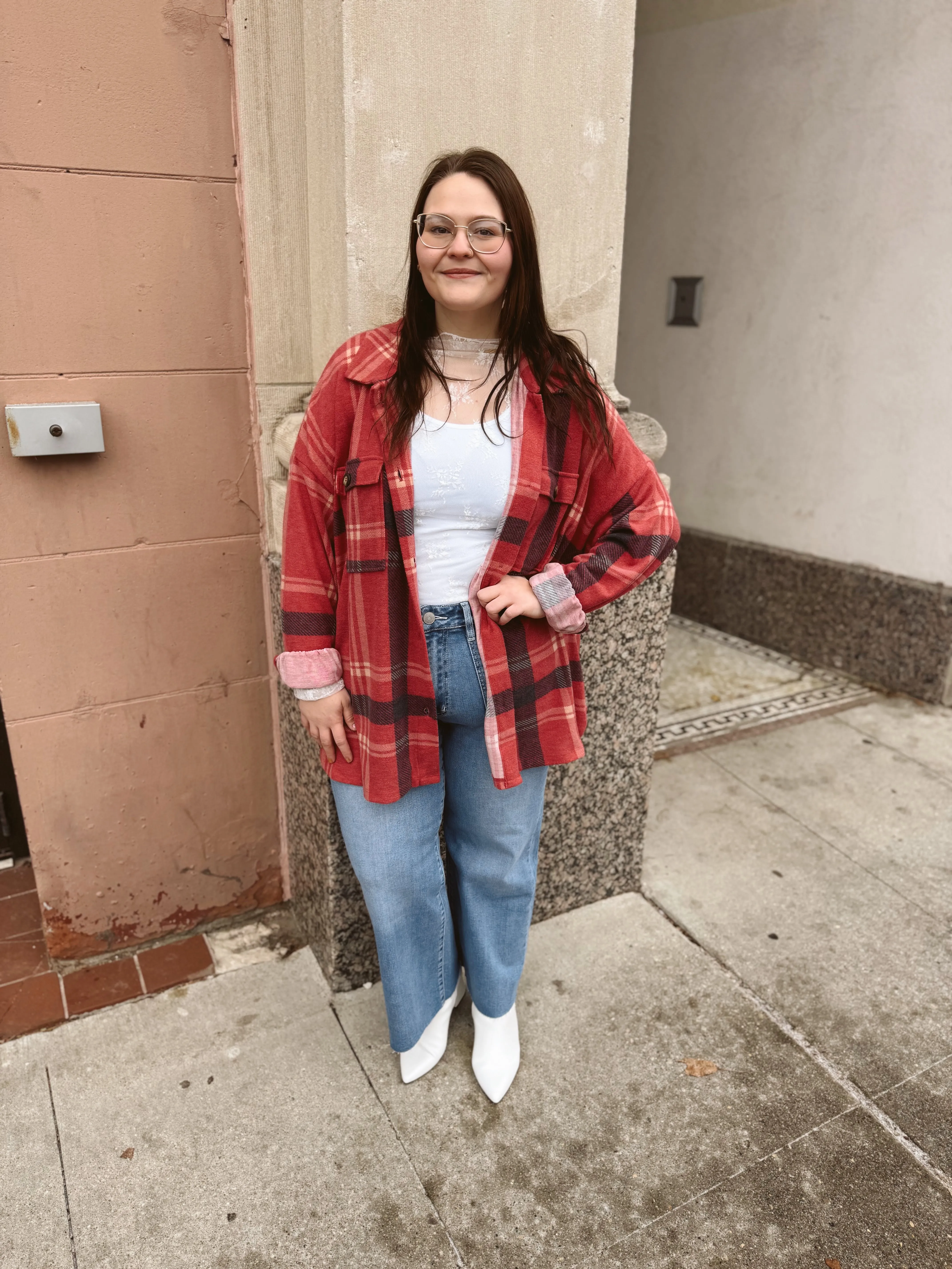 Red Plaid So Soft Shacket