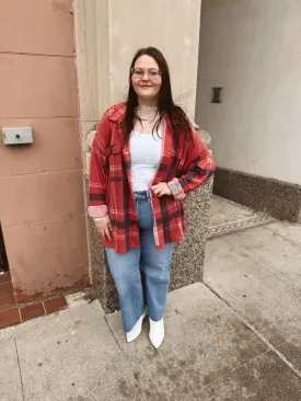 Red Plaid So Soft Shacket
