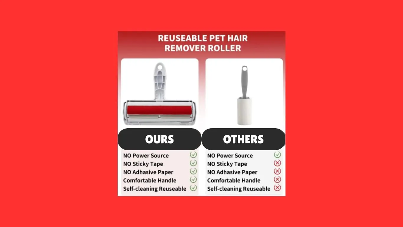 Roller Pet Hair Remover Reusable Cat and Dog Hair Remover Multi-Surface Lint Roller Portable Fur Removal Tool for Multi-Surface, Non-Slip Handle Self-Cleaning (Purple)