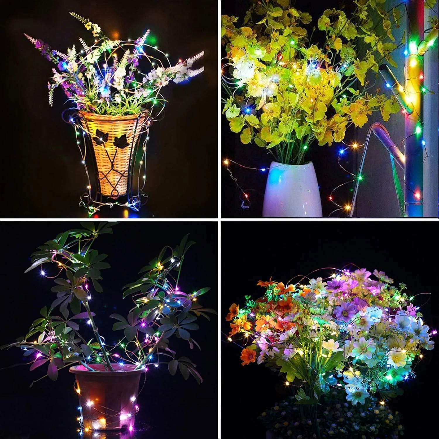RUICHEN Copper Wire 33 Ft 100 LED USB Fairy String Lights with On/Off Switch, Multicolor