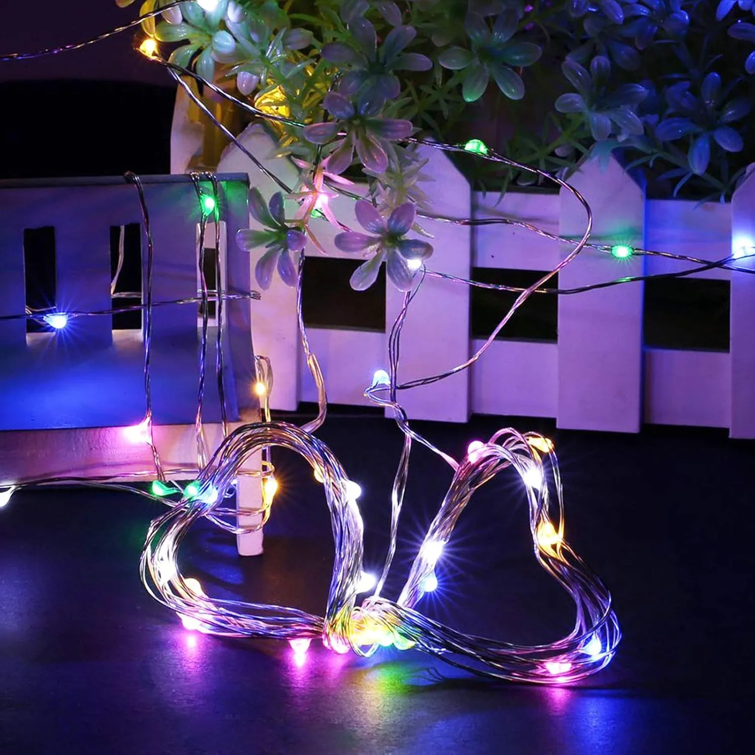 RUICHEN Silver Wire 33 Ft 100 LED USB Fairy String Lights with On/Off Switch (Multicolor)