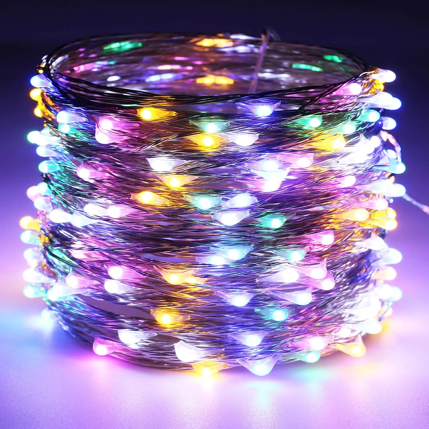 RUICHEN USB Fairy Lights 66 Ft 200 LED String Lights with On/Off Switch (Multicolor, 2 Pack)
