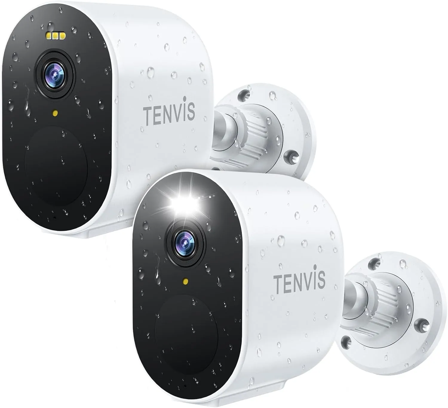 Security Camera Wireless, 2K 4MP HD Surveillance Camera for Home/Outdoor, 2.4G WiFi, 33ft Color Night Vision, IP65 Weatherproof, 2-Way Voice, Perfect for Yard & Driveway (2 Pack) White