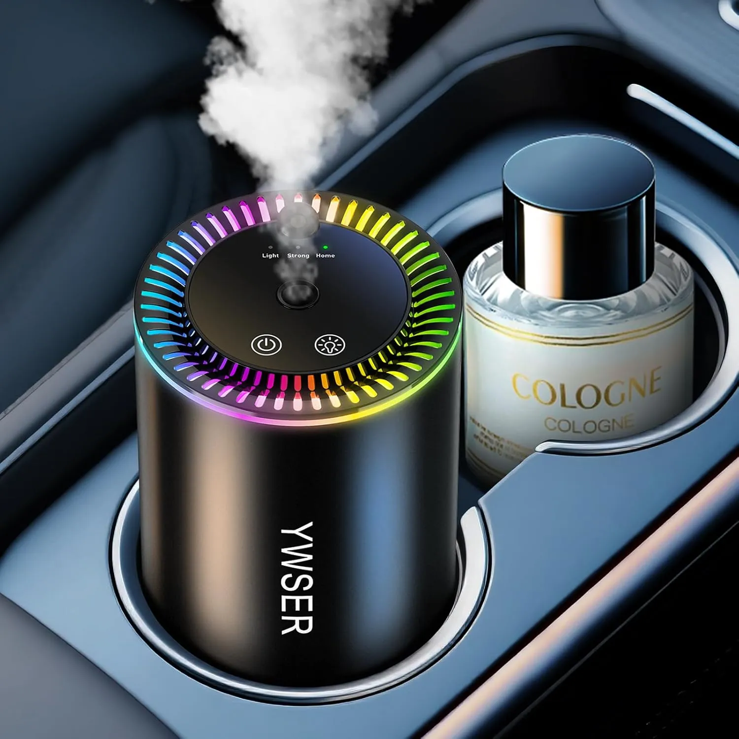 Smart Car Air Freshener, Car Air Freshener Diffuser with Starry Sky Projection and 50ml Cologne Perfume, Auto On/Off Intelligent, 3 Mode Adjustable Rechargeable Aroma Diffuser
