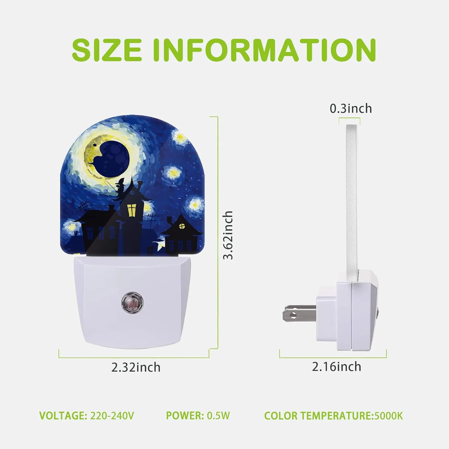 Starry Night Night Light,Plug-in Nightlights with Light Sensors for Boys Girls,Dusk to Dawn Sensor Wall Lamp for Stairway/Hallway/Kitchen