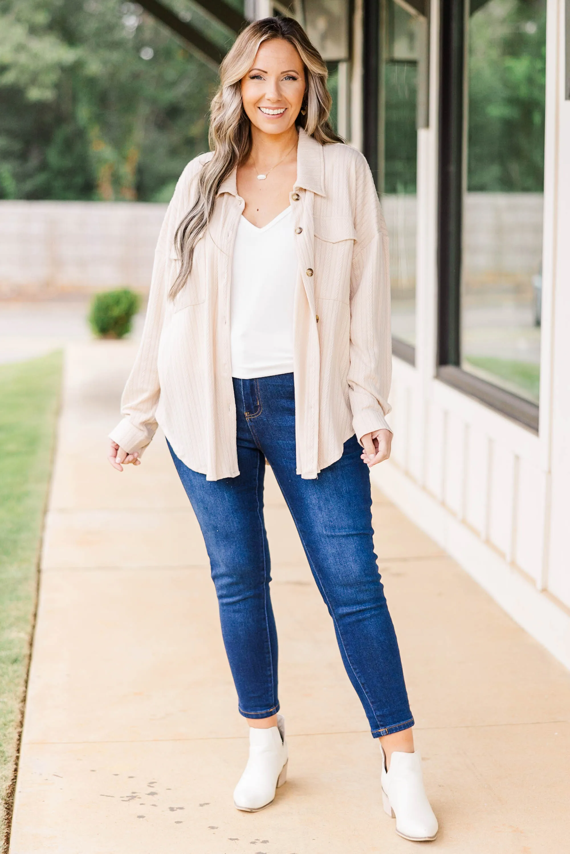 Stars In Heaven Shacket, Taupe
