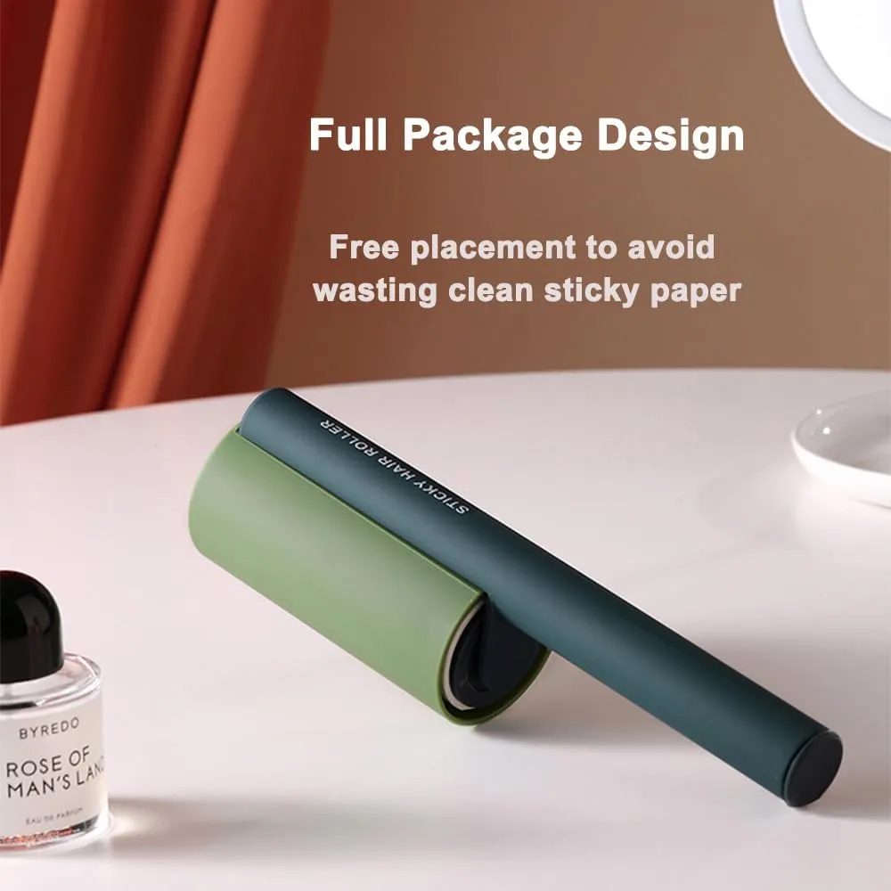 Sticky Lint & Pet Hair Remover Roller - 4 Adhesive Sheets Included (3 Refills) for Clothes, Furniture & Cars | Anti-Slip Handle, Dust-Proof Cover (Yellow)