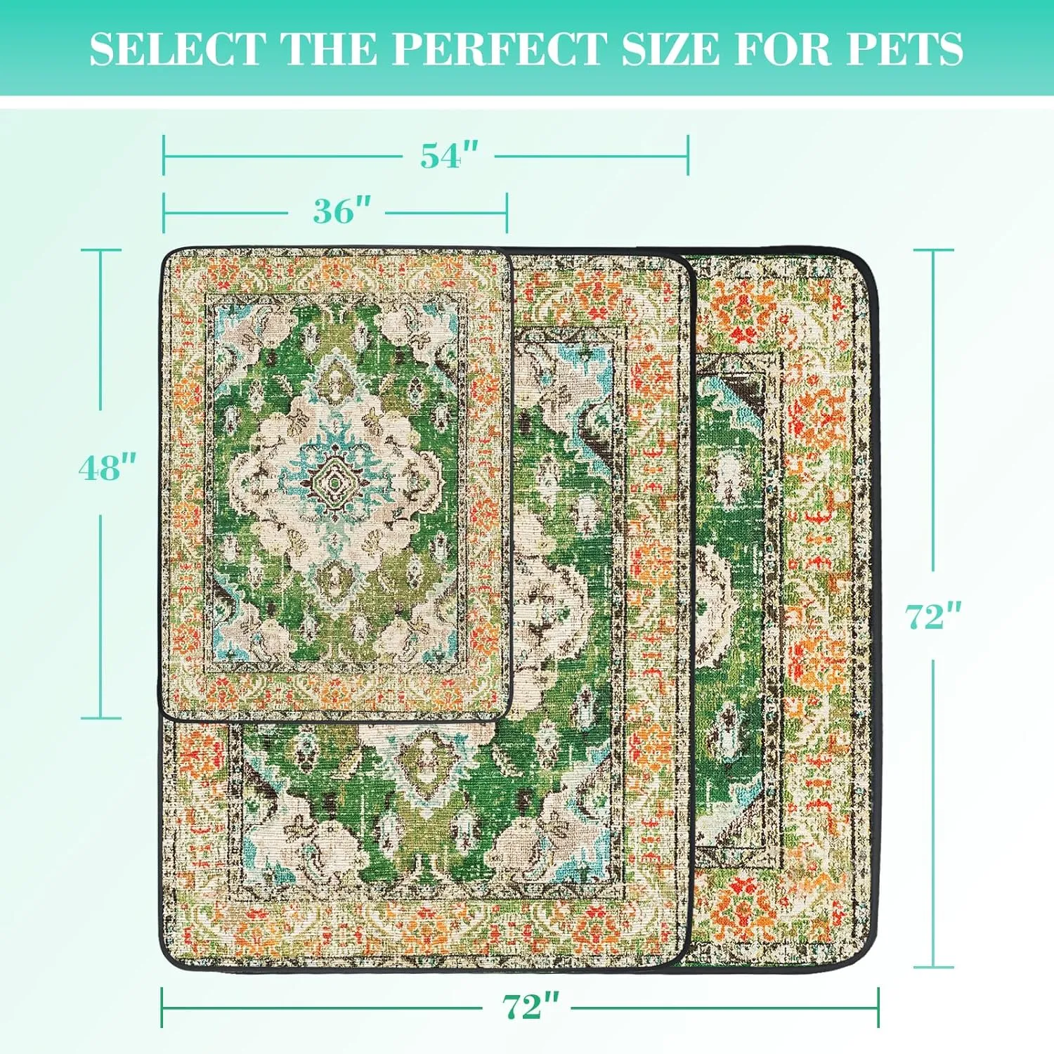 Thicken Washable Pee Pads for Dogs, Waterproof Reusable Pee Pads for Dogs54"x72" Super Absorbent Leakproof Dog Pads, Non-Slip Potty Pads for Floor, Crate, Couch, Whelping Pads Pet Supplies