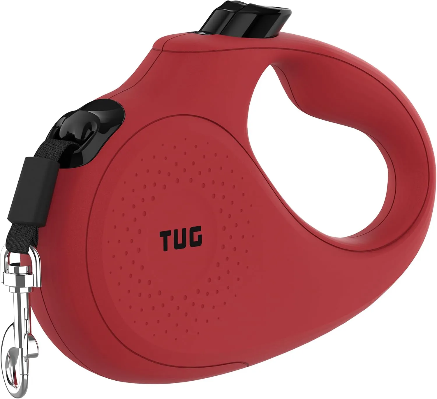 TUG Monochrome 360 Tangle-Free Retractable Dog Leash | 16 ft Strong Nylon Tape (Medium, Red)
