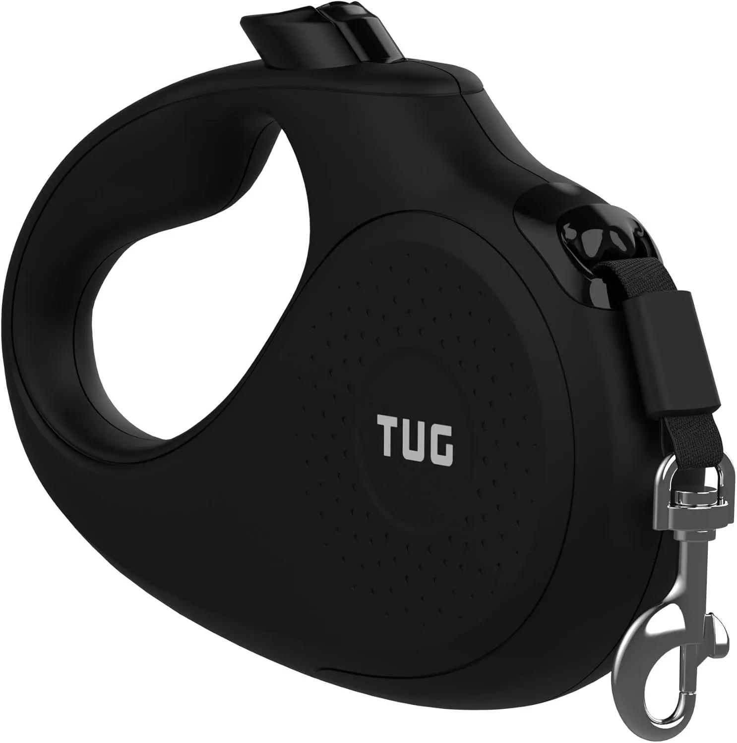 TUG Monochrome Tiny 360 Tangle-Free Retractable Dog Leash | Cat Leash | 10 ft Strong Nylon Tape (Tiny, Black)