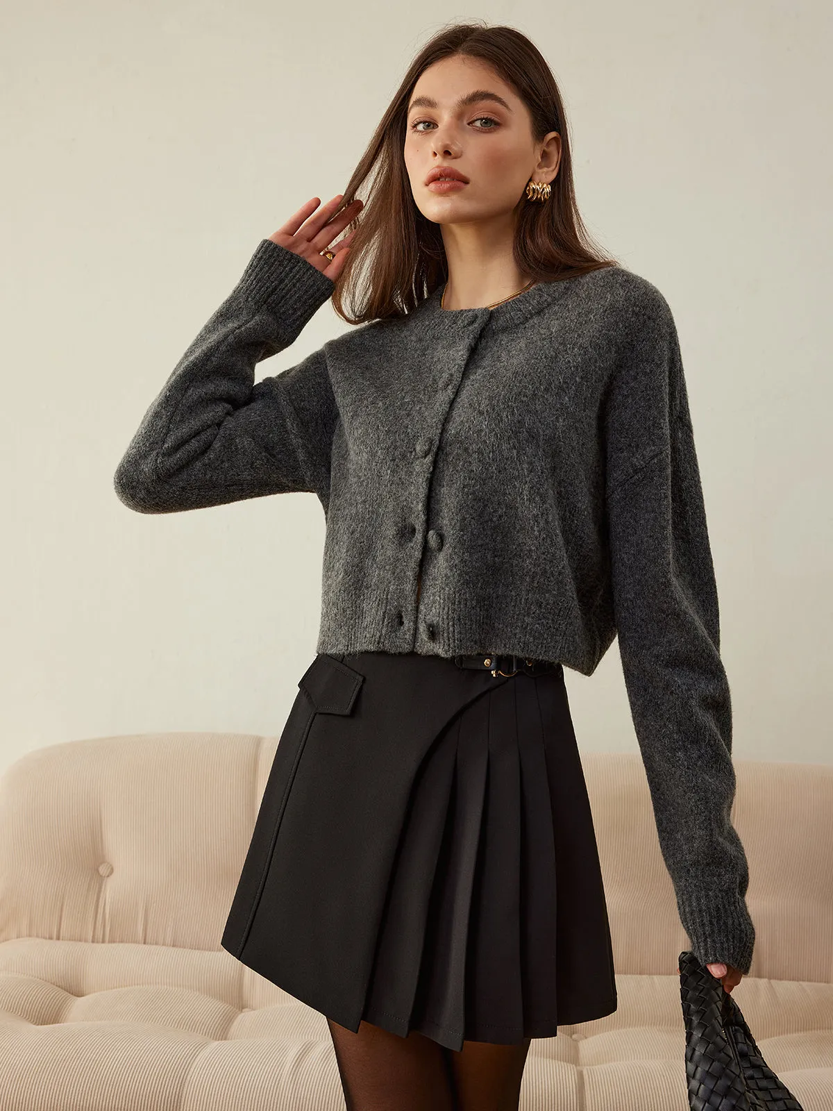 Versatile Button Short Cardigan