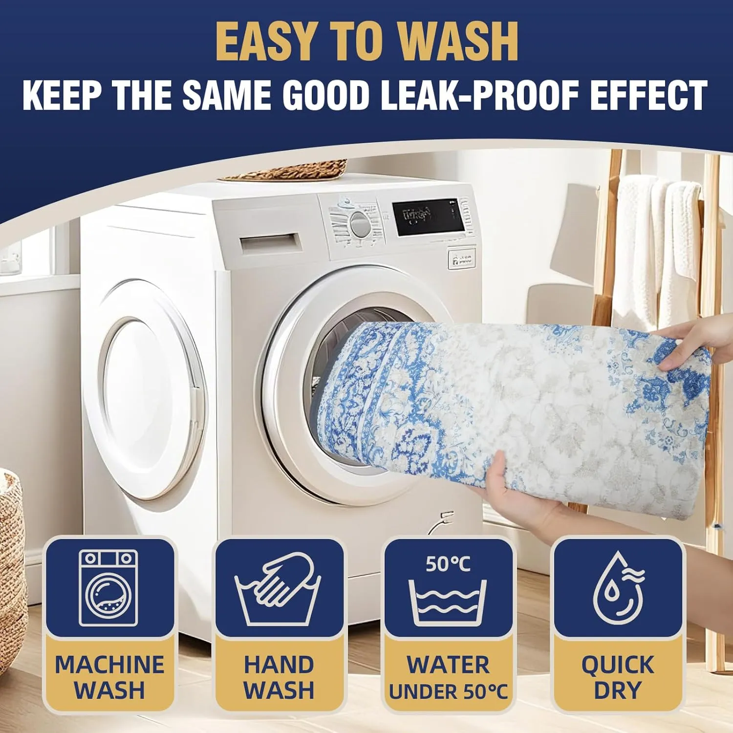 Washable Pee Pads for Dogs 32"x40" (2 Pcs), Reusable Dog Pads Extra Large, Super Absorbent Puppy Pads XL, Waterproof & Leak-Proof Dog Pee Pads, Non-Slip Training Pads for Pet Housebreaking