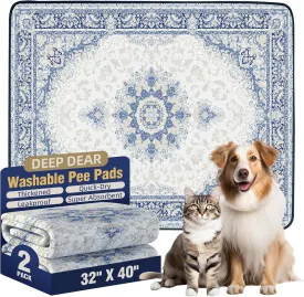 Washable Pee Pads for Dogs 32"x40" (2 Pcs), Reusable Dog Pads Extra Large, Super Absorbent Puppy Pads XL, Waterproof & Leak-Proof Dog Pee Pads, Non-Slip Training Pads for Pet Housebreaking