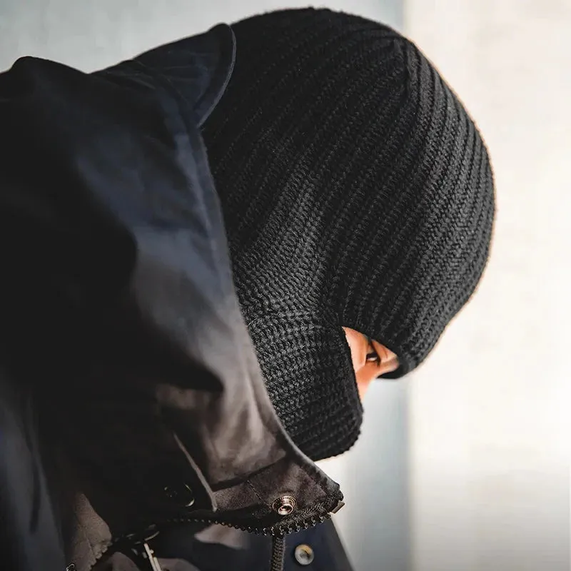 Winter Beanie and ski mask handmade wool knit Hat