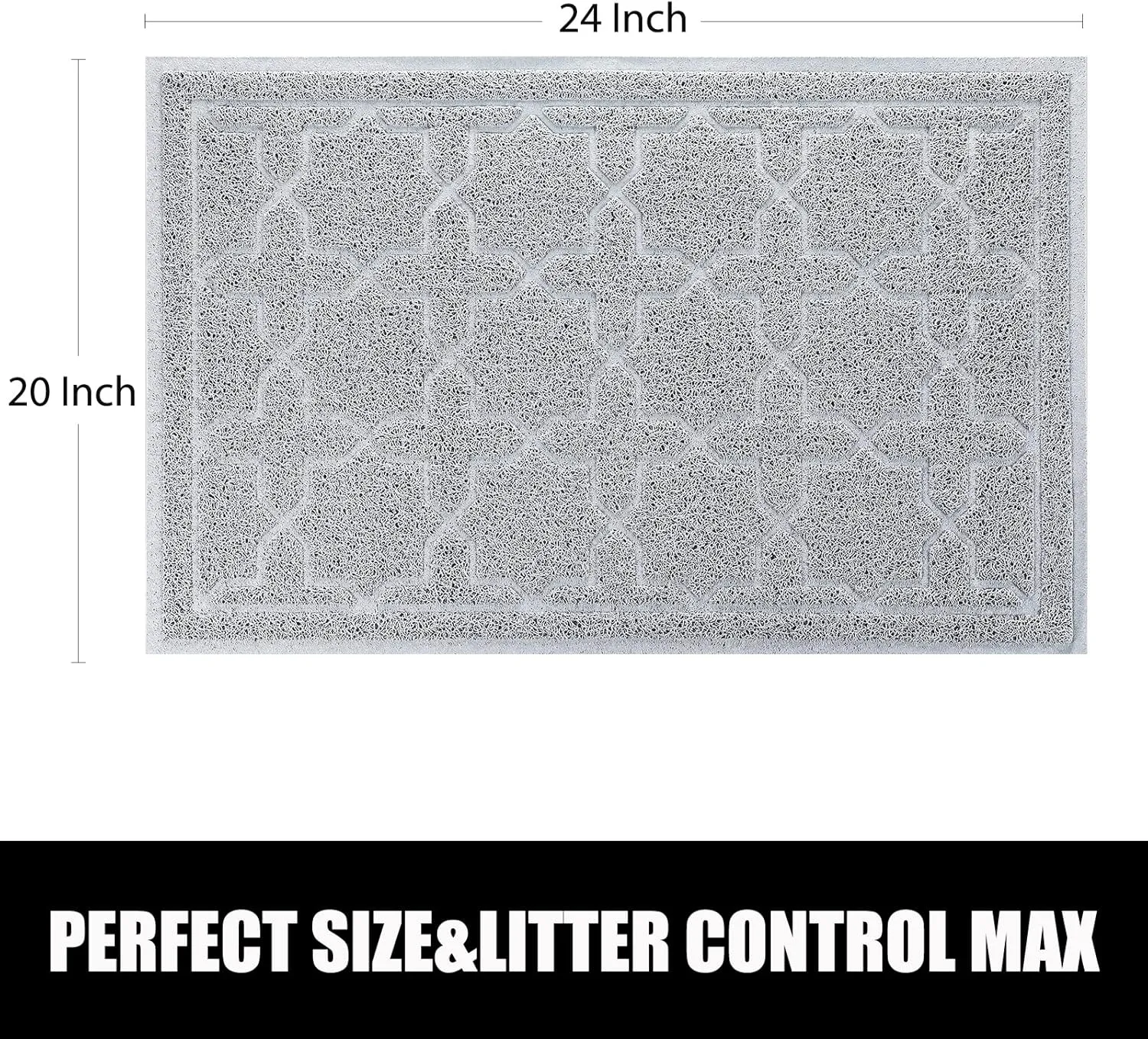 Yimobra Cat Litter Mat, 24"x20" Litter Mat with Litter Lock Mesh, Soft Cat Litter Mat Litter Trapping Mat, Easy to Clean, Non-Slip, Water Resistant, Litter Free Floors, Grey